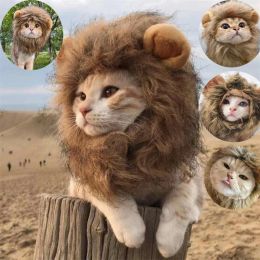 Houses Cute Lion Mane Cat Wig Hat Dog and Cat Small Dog Pet Cat Decor Accessories Lion Wig Fancy Hair Cap Pet Supplies