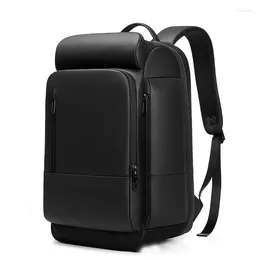 Backpack PVC Business Men Travel Waterproof Large Capacity Laptop Back Pack Bagpack USB Charging Weekend Trip Bag Rucksack