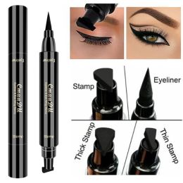 Eyeliner Stamp Liquid Eyeliner Pen Waterproof Fast Dry Black Eye Liner Pencil With Eyeliner Cosmetic Doubleended Eyeliner