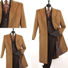 Made Grus Custom Winter Men odpowiada przystojnie wełniana formalna podwójnie piersi nowoczesne design smokingi szczytowe płaszcze lapowe płaszcz biznesowy