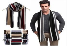Winter Scarf Men Striped Cotton Scarf Female Male Shawl Wrap Knit Cashmere Bufandas Striped Scarf With Tassels9508095