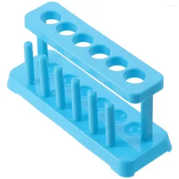 Blue Plastic Test Tube Rack 18mm Hole Diameter 6 Centrifuge Holder Lab Stand