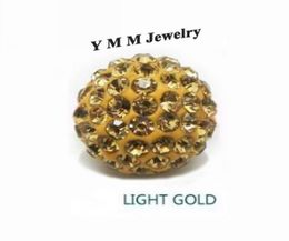 10mm Crystal Beads 6 Rows Light Gold Rhinestone Pave Ball Jewelry Finding 50PCSlot2285093