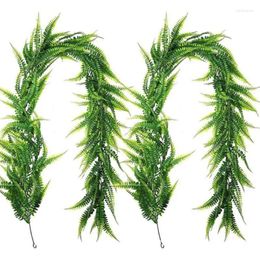 Decorative Flowers 1.8M Artificial Plants Vine Grass Christmas Garland Wreath Halloween Home Decor Party Wedding Wall Hanging Ornamens