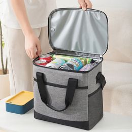 Large Capacity Tote Bento Insulated Lunch Bag Picnic Food Box Storage Ice Cooler Thermal Portable Fridge 240506