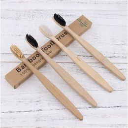 Toothbrush Holders Wooden Environmental Protection Natural Bamboo Oral Care Soft Bristle For Home Or El With Box Drop Delivery Garden Dhzfn