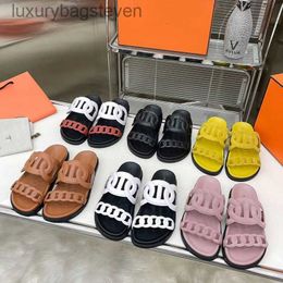 Fashion Original h Designer Slippers New Pig Nose Flat Bottom Sandals Second Uncle Hollow Thick Sole h Roman Sandals Slippers for Men Women with 1:1 Brand Logo