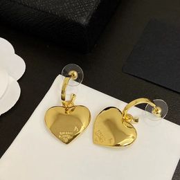 luxury brand P letters love heart designer earrings women 18k gold retro vintage geometry 2024 spring summer hearts oorbellen aretes brincos earring rings jewelry