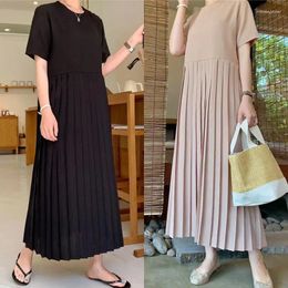 Casual Dresses Spring/Summer Korean Loose Short Sleeved Chiffon Draped Dress Clothes For Women