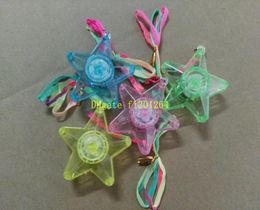 144pcslot LED Glowing Little Star Necklace Flashing Light Kids Toys Birthday Concert Festvial Party Favors2908305