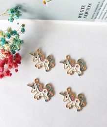 10pcs Classics Enamel Unicorn Charms Drop Oil Kawaii Love Fit Jewellery Making Fashion Earring DIY Accessories Floating3849497