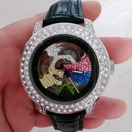 Designer Luxury Automatic Mechanical Watch Jkco Czech Leopard Belt Mens Non Mainstream Hiphop Hip Hop Full of Stars Watches For Men Movement