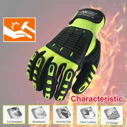 Swaddling 100% High Quality Cut Resistant Anti Vibration Safety Work Glove with Tpr Mechanics Industry Working Gloves Ansi Cut Level A6.