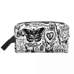 Storage Bags Travel One Directions Tattoos Collage Toiletry Bag Fashion British Music Makeup Cosmetic Organizer Beauty Dopp Kit Case