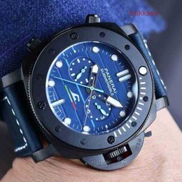 Mens Luxury Mechanical Watch Swiss Automatic Mechanical Inner Core Blue Dial Black Metal Case High Quality Wristwatch Swiss Clock