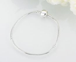 Wholesale-quality 20Pcs/Lot Silver Plated Bracelet & Bangle Chain with Barrel Clasp Fit P women bracelets pulseras7193256