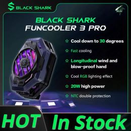 Coolers Black Shark Funcooler 3 Pro with Rgb Light Fast Cooling Fan Cooler Support App Control Ice Dock for Android / Ios