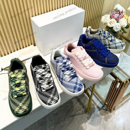 Designer Casual Shoes women Men Plaid Sneakers knitting fabric Cotton Striped Trainer Rubber Outsole Outdoor Sneakers Vintage Platform Trainers BOX running shoes