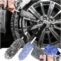 Car Cleaning Tools Wash Microfiber Wheels Brush Non-Slip Tra Soft Gloves Mitt Wheel Spokes Brushes Accessories Drop Delivery Automobil Otsfn