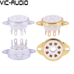 Amplifier 8Pin Tube Socket Ceramic GZC8Y3 K8A Vintage Valve Sockets For KT88 6V6 6L6 EL34 6CA7 6SN7 Vacuum Tube Amplifier Audio HIFI