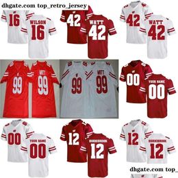 American College Football Wear Wisconsin Badgers Jerseys 67 Jon Dietzen New Red White Elite Stitched Customized Mens Womens Kids Best Dh1Te