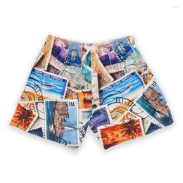 Men's Shorts Mesh Flower Pattern Breathable Quick Drying Basketball Sports Pants Running And Fitness Quarter