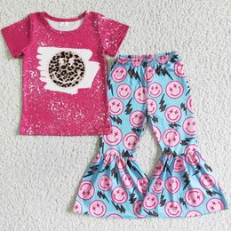 Clothing Sets Fashion Kids Clothes Girls Outfits Smile Cute Baby Girl Short Sleeve Bell Pants Set Boutique Toddler