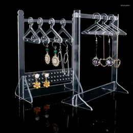 Jewelry Pouches Mini Coat Hanger Rack Earring Display Stand Large Capacity Storage Show Case Hook For Girls DIY Gift