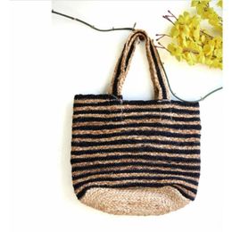 Storage Bags Hand Braided Jute Handbag Shoulder Beach Bag Casual Fashion Tote Organizer