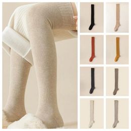 Women Socks Solid Color Long Tube Convenient Wool Thicken Stockings Cotton Warm JK Winter