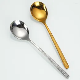 Spoons 6PCS Long Handle Dessert Spoon Efficient Steel Ice Cream Kitchen Supplies