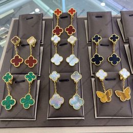 2024 High Quality Classic Style Women Luxury Designer Necklace/Bracelet /Earrings Leaf Clover Necklaces Vans Cleefss Pendants Couple Engagement Jewelry