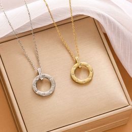 Trendy design necklace New classic circular with diamond full collarbone with cart original necklace