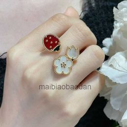 Designer Luxury Jewellery Ring Vancllf 18k Gold Seven Star Ladybug Agate Rose Plum Blossom Five Flower Four Leaf Grass Fritillaria Gifts to Girlfriend