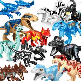 Other Toys Jurassic dinosaur building block Indominus Rex DIY large-sized Tyrannosaurus rex action diagram model childrens toy animal giftL240502