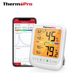 Gauges ThermoPro TP359 80M Bluetooth Wireless Room Digital Thermometer Hygrometer Indoor Thermometer Temperature and Humidity Monitor