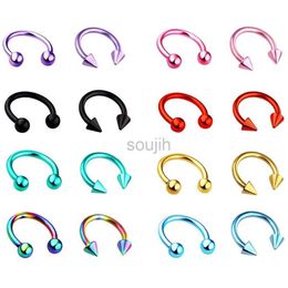 Body Arts 1Pc Stainless Steel Fashion Horseshoe Fake Nose Stud C-shape Piercing Nose Rings For Women Septum Piercing Jewellery d240503