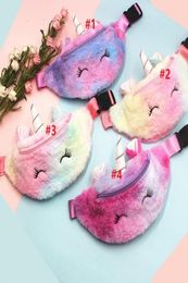 3pcs Kids Unicorn Stuffed Waist Bag Belt Fanny Pack Purse Bag Student Teenager Purses Sports Unisex Gym Outdoor Cartoon Bags1168696