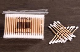 100pcs Women Beauty Makeup Cotton Swab Double Head Cotton Buds Make Up Wood Sticks Nose Ears Cleaning Cosmetics8832492