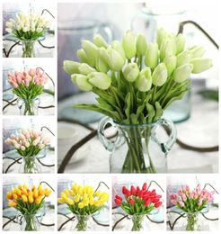 Fake Flowers Tulip Fake Flowers Real Touch Material Artificial Flower Home Wedding Decoration Party Supplies 32cm 12 Designs BT2317177431