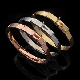 Top Luxury Hrms Designer Asian Gold Jewellery h Letter Rotary Buckle Four Diamond Bracelet Women Kelly Free Smooth Bracelet original 1to1 with Box