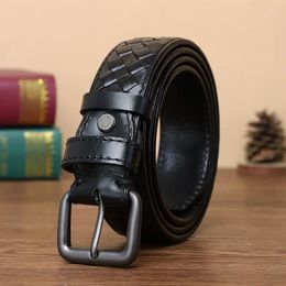 Belts Belt For Men And Young People Genuine Leather Woven Needle Buckle Top Layer Of Cowhide Handmade Knitted Couple Style
