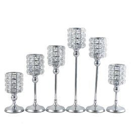 Holders Shiny Crystal Candle Holders Wedding Party Centrepieces Candle Lantern Gold Silver Votives Candelabra Christmas Candlestick