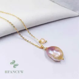 Pendants 13-16mm Natural Baroque Freshwater Pearl Necklace 18 Inches Hang Gift Women Chain Accessories Jewellery Pendant Chic Cultured