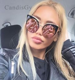 Sunglasses CandisGY Round Oversized Stylish Female Brand Designer Pink Mirror Cateye Women Party Vintage Lady Sun Glasses4871906