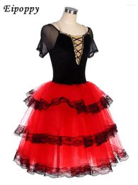 Stage Wear Ballet Costume Don Quixote Children's Competition Professional Performance Red Pettiskirt Adult Spain Dance Dress