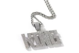 Solid Letters Custom Initial Name Necklace Personalized Pendant With Tennis Chain Iced Out Cubic Zircon Hiphop Jewelry8768157