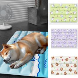 Washable Dog Cooling Mat Comfortable Moisture-proof Breathable Cat Sleep Cold Bed Soft Puppy Ice Blanket Corgi 240422