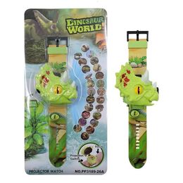 Dinosaur Watch Flashlight Projector Toys Kids Electronic Dinosaur Watch With 24 Patterns Animal Pattern Torch Educational Toys 240506