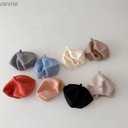 모자 모자 아기 소녀 사탕 색깔의 베레모 스프레이 페인트 모자 모자 니트 어린이 패션 모자 멀티 컬러 어린이 베이비 모자 wx